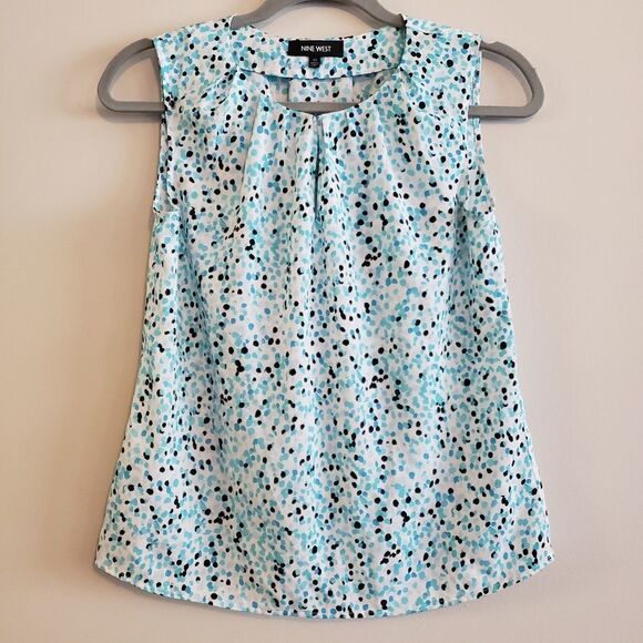 NINE WEST DRESSY PRINT TANK BLOUSE SIZE XS - Picture 1 of 7